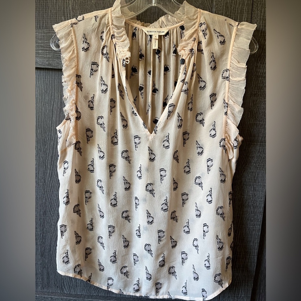 Rebecca Taylor Tulip Clip Silk Top